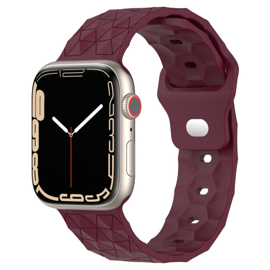 Football Texture Silicone Watch Band For Apple Watch 8 41mm(Wine Red) - Watch Bands by PMC Jewellery | Online Shopping South Africa | PMC Jewellery