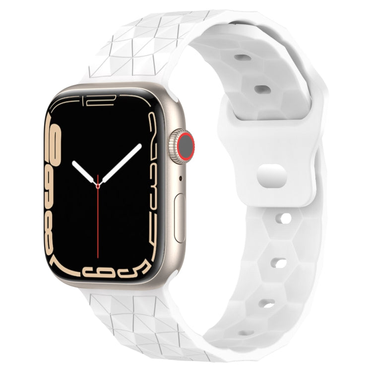 Football Texture Silicone Watch Band For Apple Watch 8 45mm(White) - Watch Bands by PMC TechLife | Online Shopping South Africa | PMC TechLife