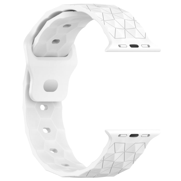 Football Texture Silicone Watch Band For Apple Watch 8 45mm(White) - Watch Bands by PMC Jewellery | Online Shopping South Africa | PMC Jewellery