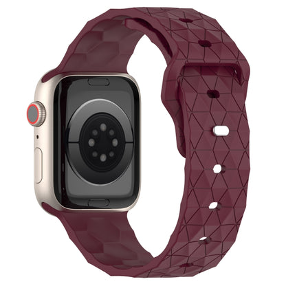 Football Texture Silicone Watch Band For Apple Watch 8 45mm(Wine Red) - Watch Bands by PMC Jewellery | Online Shopping South Africa | PMC Jewellery