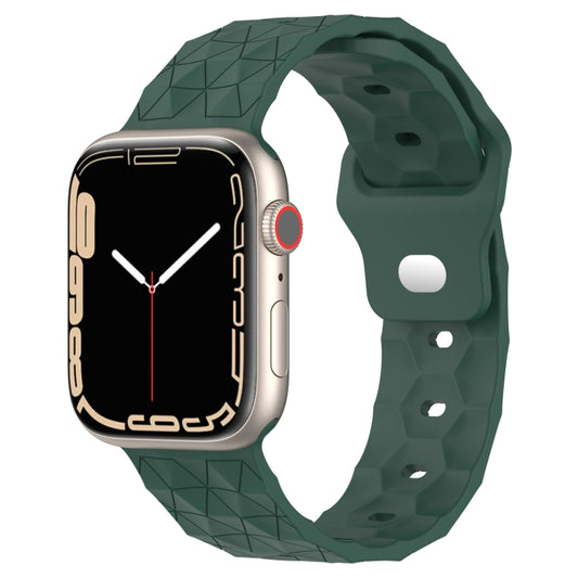 Football Texture Silicone Watch Band For Apple Watch 8 45mm(Pine Green) - Watch Bands by PMC Jewellery | Online Shopping South Africa | PMC Jewellery