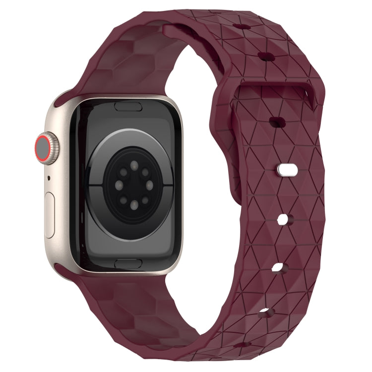 Football Texture Silicone Watch Band For Apple Watch 7 41mm(Wine Red) - Watch Bands by PMC Jewellery | Online Shopping South Africa | PMC Jewellery