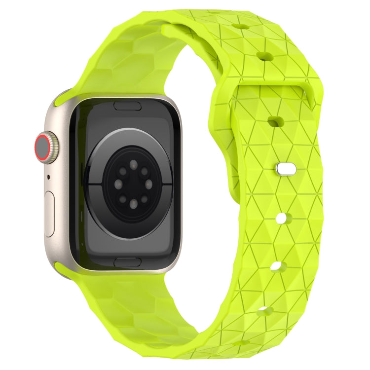 Football Texture Silicone Watch Band For Apple Watch 7 41mm(Limes Green) - Watch Bands by PMC Jewellery | Online Shopping South Africa | PMC Jewellery