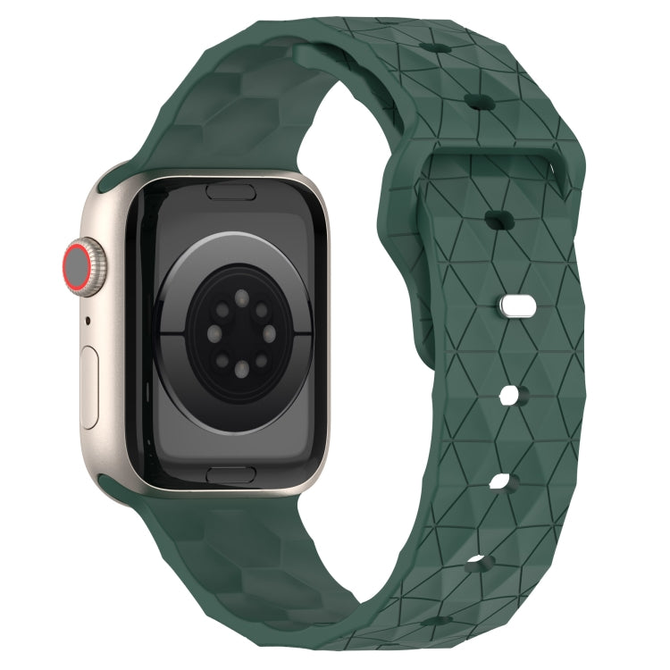 Football Texture Silicone Watch Band For Apple Watch 7 45mm(Pine Green) - Watch Bands by PMC Jewellery | Online Shopping South Africa | PMC Jewellery