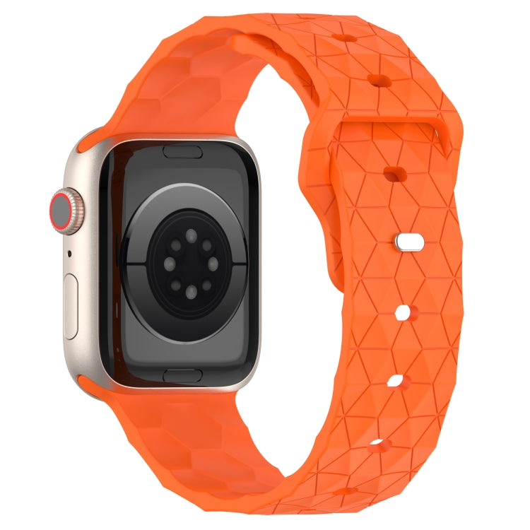 Football Texture Silicone Watch Band For Apple Watch SE 2022 40mm(Orange) - Watch Bands by PMC Jewellery | Online Shopping South Africa | PMC Jewellery