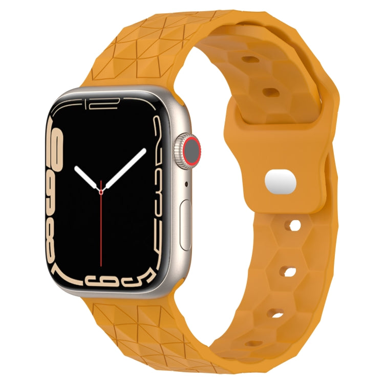 Football Texture Silicone Watch Band For Apple Watch SE 2022 40mm(Yellow) - Watch Bands by PMC Jewellery | Online Shopping South Africa | PMC Jewellery