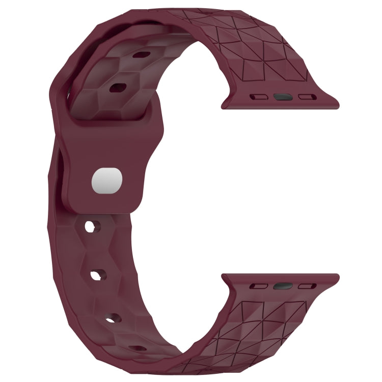 Football Texture Silicone Watch Band For Apple Watch 3 42mm(Wine Red) - Watch Bands by PMC Jewellery | Online Shopping South Africa | PMC Jewellery