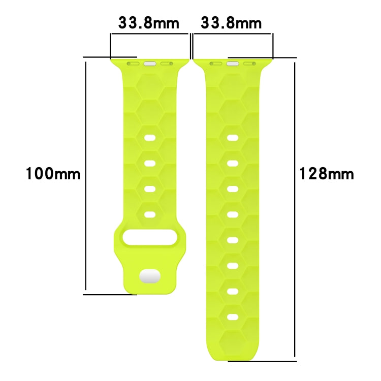 Football Texture Silicone Watch Band For Apple Watch 2 42mm(Limes Green) - Watch Bands by PMC Jewellery | Online Shopping South Africa | PMC Jewellery