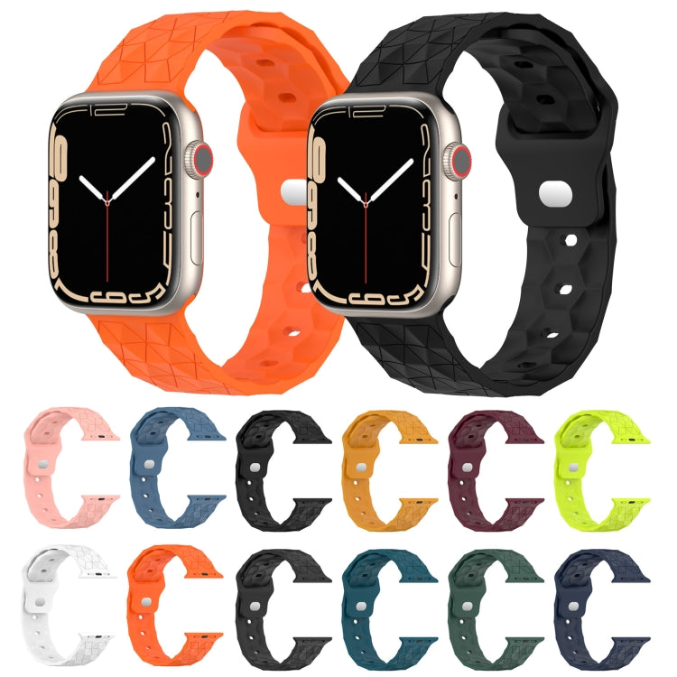 Football Texture Silicone Watch Band For Apple Watch SE 2022 44mm(Black) - Watch Bands by PMC Jewellery | Online Shopping South Africa | PMC Jewellery