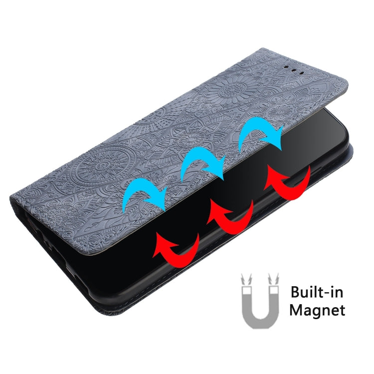 For Samsung Galaxy S23 Ultra 5G Ethnic Embossed Adsorption Leather Phone Case(Grey) - free shipping - PMC TechLife - Order now!