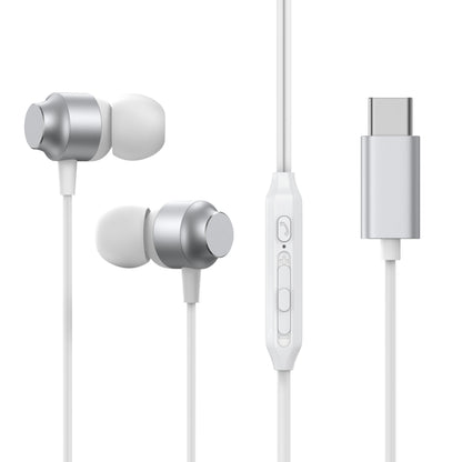 JOYROOM JR-EC06 Type-C Metal In-Ear Wired Earphone, Length: 1.2m(White) - Type-C Earphone by JOYROOM | Online Shopping South Africa | PMC Jewellery