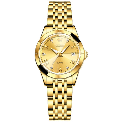 OLEVS 9931 Women Butterfly Buckle Luminous Waterproof Quartz Watch(Gold) - Metal Strap Watches by OLEVS | Online Shopping South Africa | PMC Jewellery