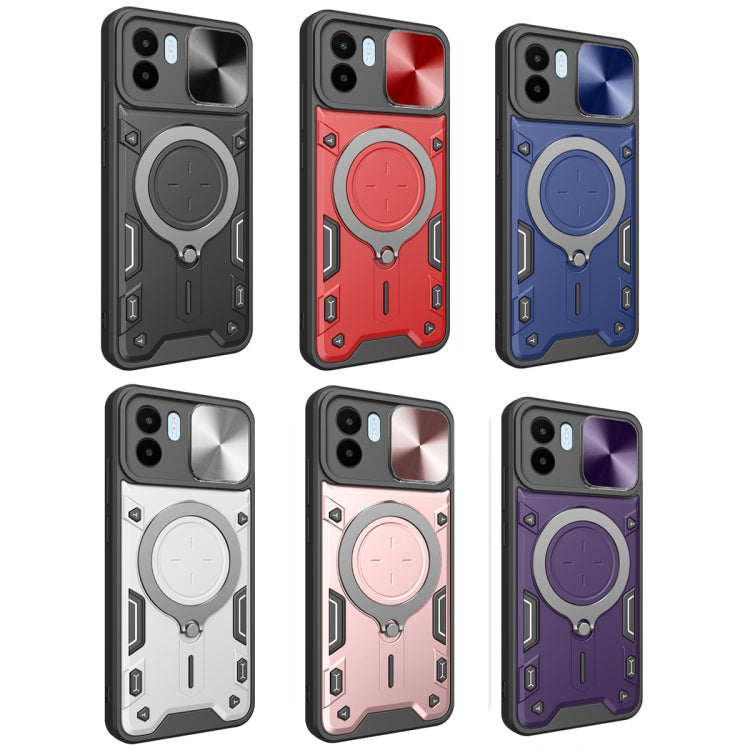 For Xiaomi Redmi A1 4G CD Texture Sliding Camshield Magnetic Holder Phone Case(Black) - free shipping - PMC TechLife - Order now!