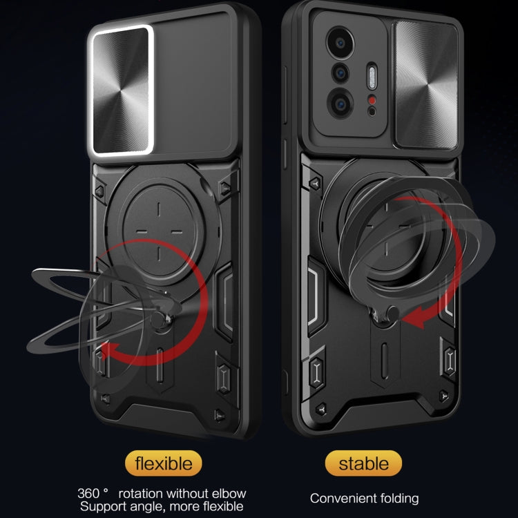 For Xiaomi 11T CD Texture Sliding Camshield Magnetic Holder Phone Case(Blue) - free shipping - PMC TechLife - Order now!