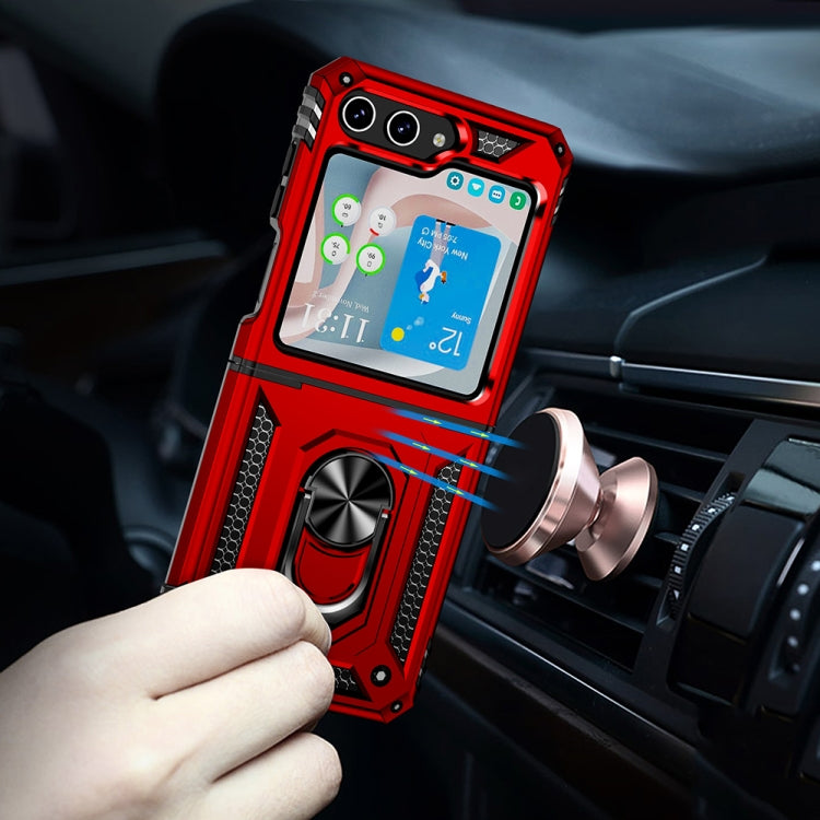 For Samsung Galaxy Z Flip5 Shockproof TPU + PC Phone Case with Holder(Red) - free shipping - PMC TechLife - Order now!