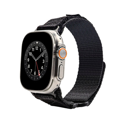 Nylon Two Section Watch Band For Apple Watch SE 40mm(Black) - Watch Bands by PMC Jewellery | Online Shopping South Africa | PMC Jewellery