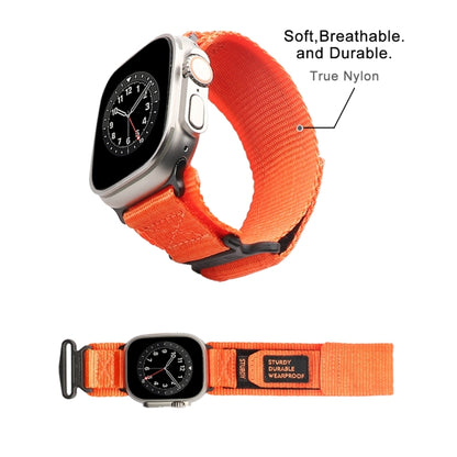 Nylon Two Section Watch Band For Apple Watch 4 44mm(Orange) - Watch Bands by PMC Jewellery | Online Shopping South Africa | PMC Jewellery