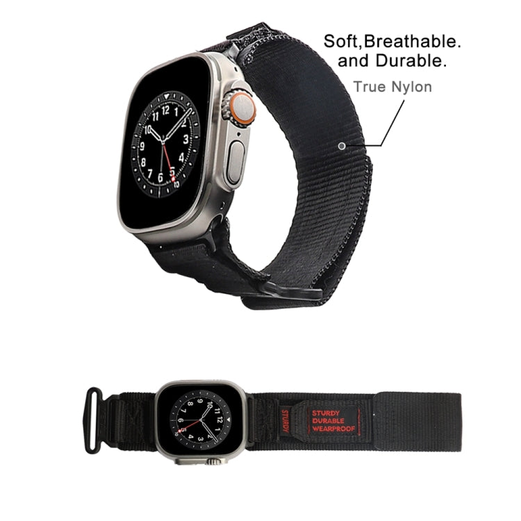 Nylon Two Section Watch Band For Apple Watch 4 44mm(Black) - Watch Bands by PMC Jewellery | Online Shopping South Africa | PMC Jewellery