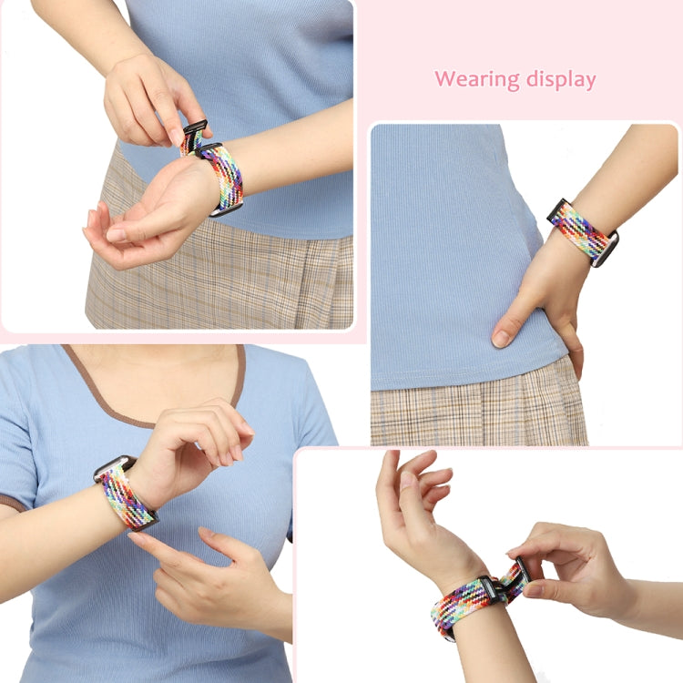 Magnetic Fold Clasp Woven Watch Band For Apple Watch 9 45mm(Pink) - Watch Bands by PMC TechLife | Online Shopping South Africa | PMC TechLife