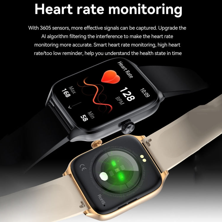 T19 Pro 1.96 inch IP67 Waterproof Silicone Band Smart Watch, Supports Dual-mode Bluetooth Call / Heart Rate Monitoring(Gold) - Smart Watches by PMC Jewellery | Online Shopping South Africa | PMC Jewellery