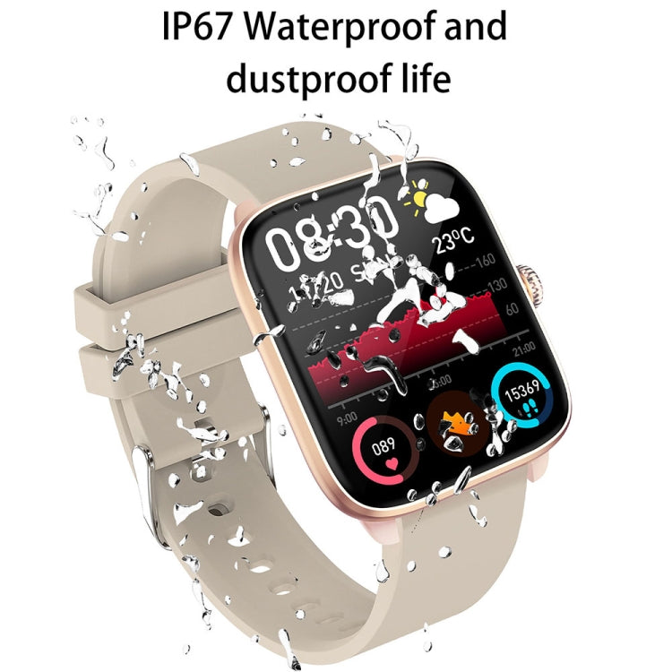 T20 1.96 inch IP67 Waterproof Silicone Band Smart Watch, Supports Dual-mode Bluetooth Call / Heart Rate Monitoring(Gold) - Smart Watches by PMC Jewellery | Online Shopping South Africa | PMC Jewellery