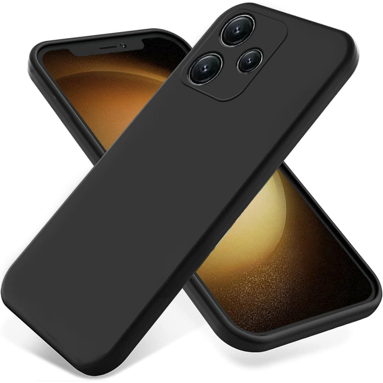 For Xiaomi Redmi 12 5G / Note 12R Pure Color Liquid Silicone Shockproof Phone Case(Black) - Xiaomi Cases by PMC TechLife | Online Shopping South Africa | PMC TechLife | Buy Now Pay Later Mobicred