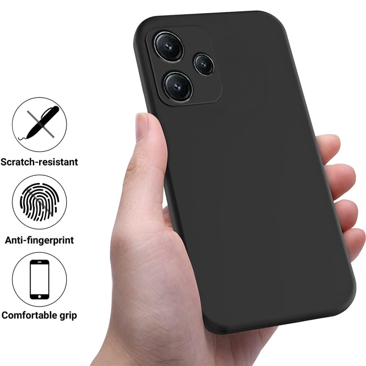 For Xiaomi Redmi 12 5G / Note 12R Pure Color Liquid Silicone Shockproof Phone Case(Black) - Xiaomi Cases by PMC TechLife | Online Shopping South Africa | PMC TechLife | Buy Now Pay Later Mobicred