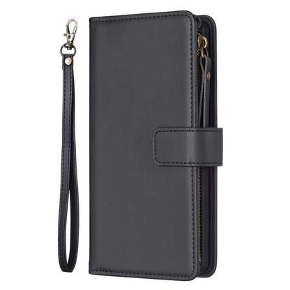 For iPhone 11 9 Card Slots Zipper Wallet Leather Flip Phone Case(Black) - iPhone 11 Cases by PMC Jewellery | Online Shopping South Africa | PMC Jewellery