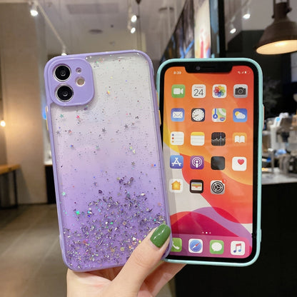 For iPhone 14 Starry Gradient Glitter Powder TPU Phone Case(Purple) - iPhone 14 Cases by PMC Jewellery | Online Shopping South Africa | PMC Jewellery