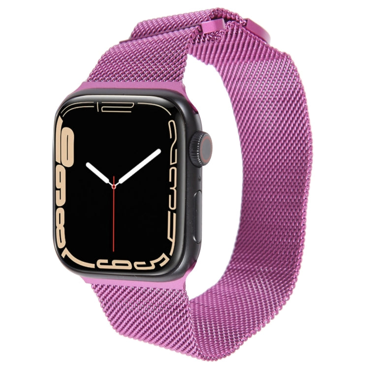 For Apple Watch 8 41mm Milanese Metal Magnetic Watch Band(Purple) - Watch Bands by PMC Jewellery | Online Shopping South Africa | PMC Jewellery