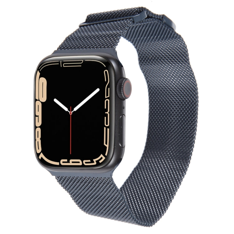 For Apple Watch 8 45mm Milanese Metal Magnetic Watch Band(Midnight Blue) - Watch Bands by PMC Jewellery | Online Shopping South Africa | PMC Jewellery