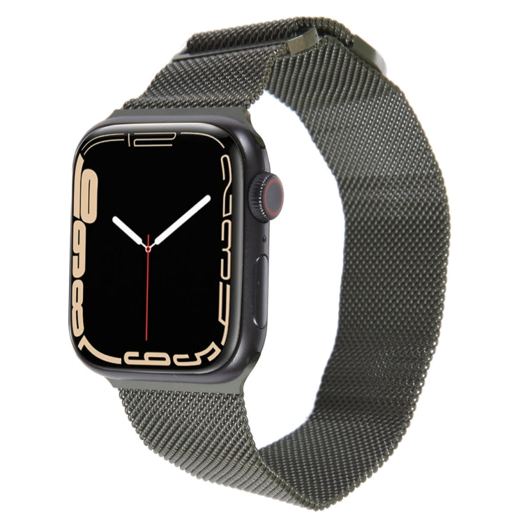 For Apple Watch 4 40mm Milanese Metal Magnetic Watch Band(Army Green) - Watch Bands by PMC Jewellery | Online Shopping South Africa | PMC Jewellery