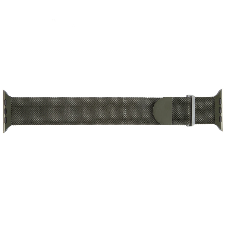 For Apple Watch 3 38mm Milanese Metal Magnetic Watch Band(Army Green) - Watch Bands by PMC Jewellery | Online Shopping South Africa | PMC Jewellery