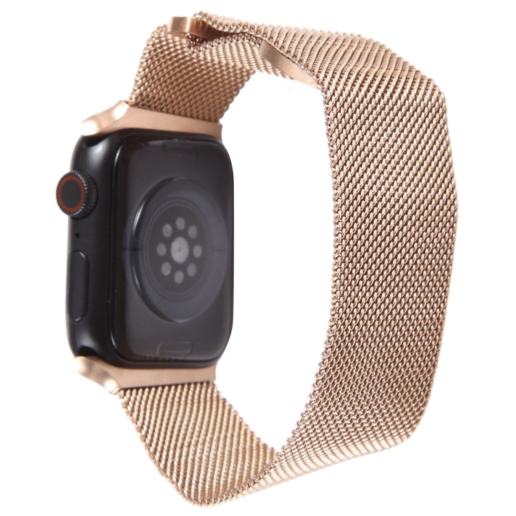 For Apple Watch 3 38mm Milanese Metal Magnetic Watch Band(Rose Gold) - Watch Bands by PMC Jewellery | Online Shopping South Africa | PMC Jewellery