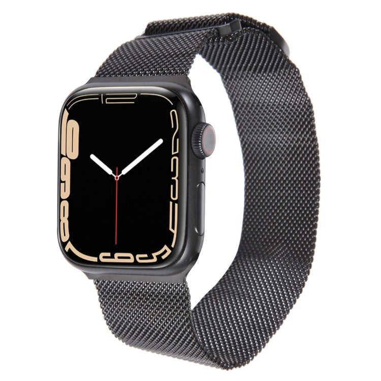 For Apple Watch 3 42mm Milanese Metal Magnetic Watch Band(Black) - Watch Bands by PMC Jewellery | Online Shopping South Africa | PMC Jewellery