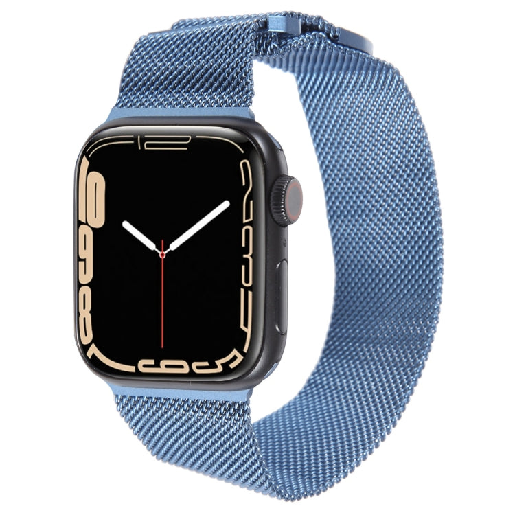 For Apple Watch 2 42mm Milanese Metal Magnetic Watch Band(Blue) - Watch Bands by PMC Jewellery | Online Shopping South Africa | PMC Jewellery