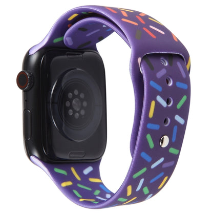 Rainbow Raindrops Silicone Watch Band For Apple Watch 8 45mm(Dark Purple) - Watch Bands by PMC Jewellery | Online Shopping South Africa | PMC Jewellery