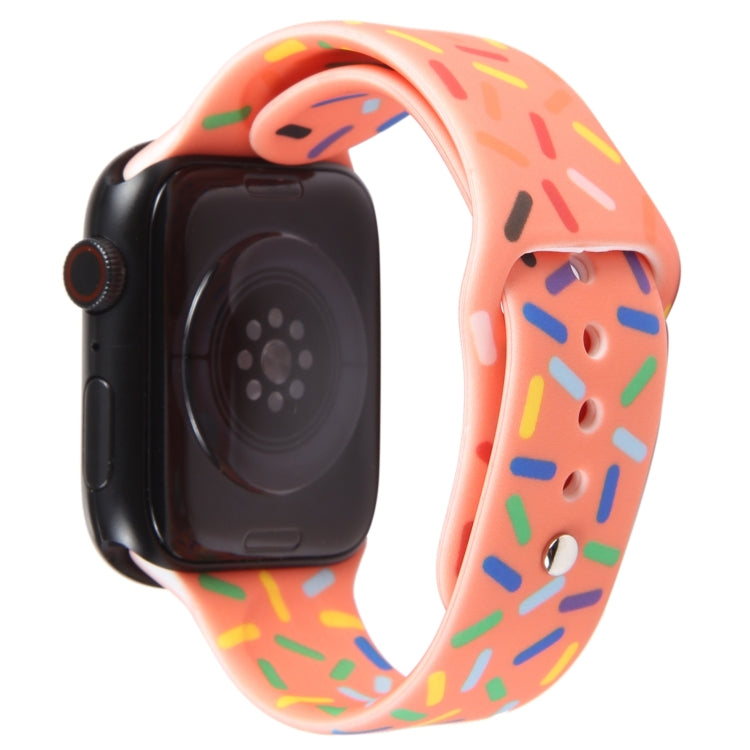 Rainbow Raindrops Silicone Watch Band For Apple Watch 8 45mm(Orange) - Watch Bands by PMC Jewellery | Online Shopping South Africa | PMC Jewellery