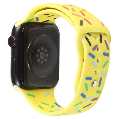 Rainbow Raindrops Silicone Watch Band For Apple Watch 7 41mm(Yellow) - Watch Bands by PMC Jewellery | Online Shopping South Africa | PMC Jewellery