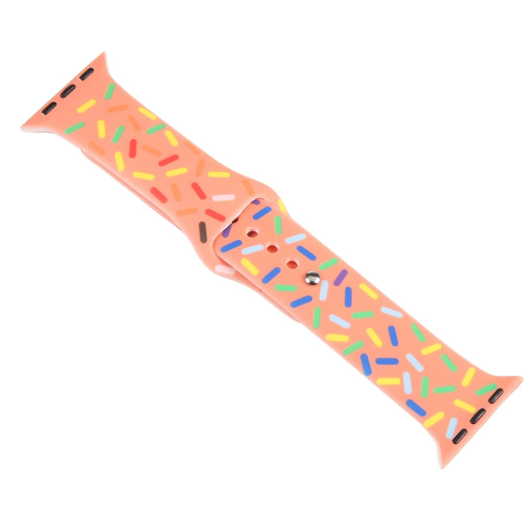 Rainbow Raindrops Silicone Watch Band For Apple Watch 6 44mm(Orange) - Watch Bands by PMC Jewellery | Online Shopping South Africa | PMC Jewellery