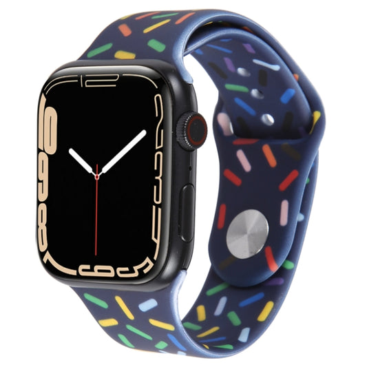 Rainbow Raindrops Silicone Watch Band For Apple Watch 5 40mm(Midnight) - Watch Bands by PMC Jewellery | Online Shopping South Africa | PMC Jewellery