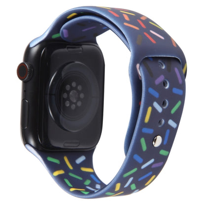 Rainbow Raindrops Silicone Watch Band For Apple Watch 4 40mm(Midnight) - Watch Bands by PMC Jewellery | Online Shopping South Africa | PMC Jewellery