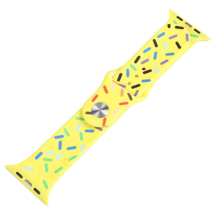 Rainbow Raindrops Silicone Watch Band For Apple Watch 4 44mm(Yellow) - Watch Bands by PMC Jewellery | Online Shopping South Africa | PMC Jewellery