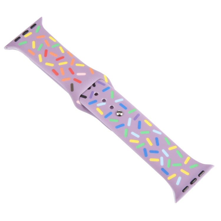 Rainbow Raindrops Silicone Watch Band For Apple Watch 2 42mm(Light Purple) - Watch Bands by PMC Jewellery | Online Shopping South Africa | PMC Jewellery