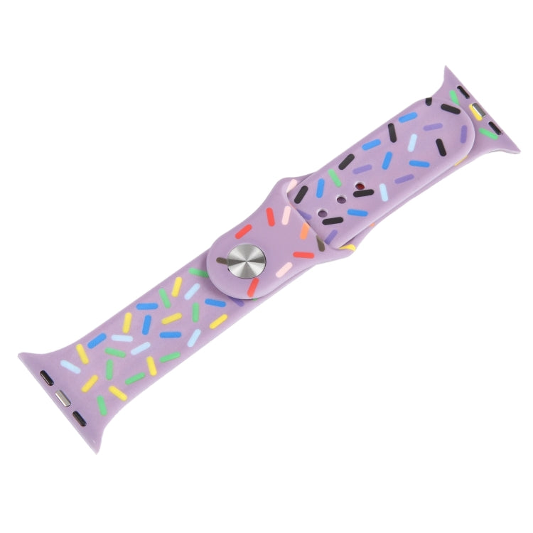 Rainbow Raindrops Silicone Watch Band For Apple Watch 42mm(Light Purple) - Watch Bands by PMC Jewellery | Online Shopping South Africa | PMC Jewellery