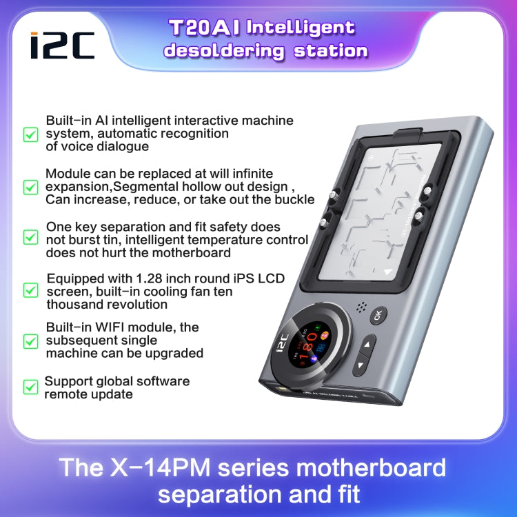 i2C T20 Intelligent Motherboard Middle Layered Heating Platform For iPhone X-14 Series, Plug:US - Repair Platform by PMC Jewellery | Online Shopping South Africa | PMC Jewellery