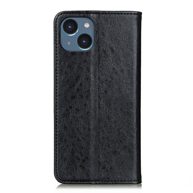 For iPhone 15 Magnetic Crazy Horse Texture Horizontal Flip Leather Phone Case(Black) - iPhone 15 Cases by PMC Jewellery | Online Shopping South Africa | PMC Jewellery