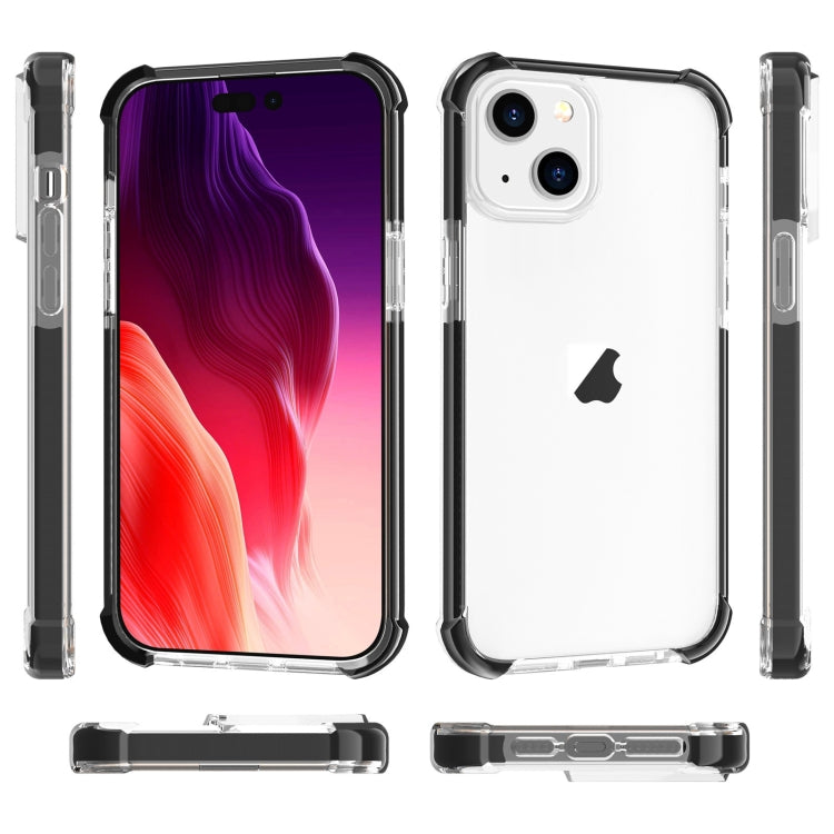 For iPhone 15 Plus Four-corner Shockproof TPU + Acrylic Phone Case(Black + Transparent) - iPhone 15 Plus Cases by PMC TechLife | Online Shopping South Africa | PMC TechLife