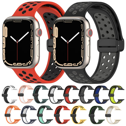 For Apple Watch 38mm Magnetic Buckle Silicone Watch Band(Black Limes) - Watch Bands by PMC Jewellery | Online Shopping South Africa | PMC Jewellery