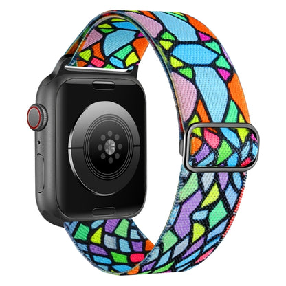 For Apple Watch 4 44mm Painted Pattern Nylon Replacement Watch Band(Geometric Rainbow) - Watch Bands by PMC Jewellery | Online Shopping South Africa | PMC Jewellery